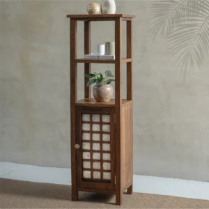 Adela open shelf capiz cabinet