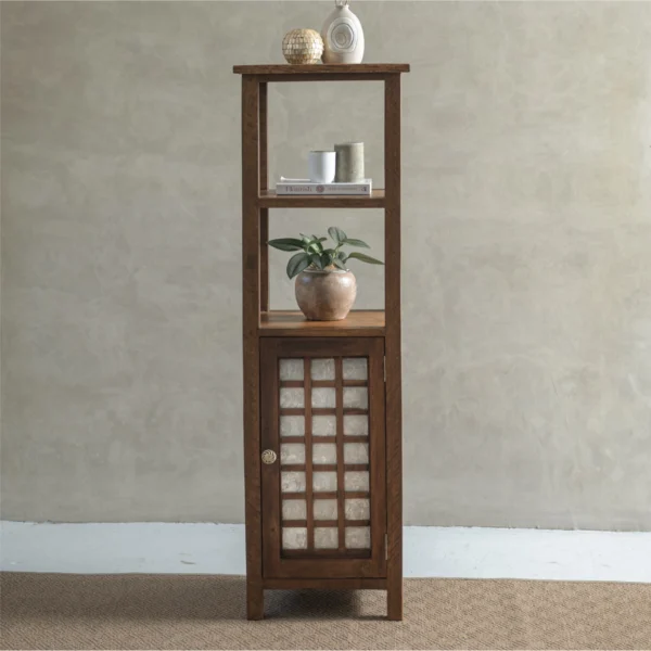 Adela open shelf capiz cabinet