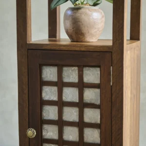 Adela open shelf capiz cabinet