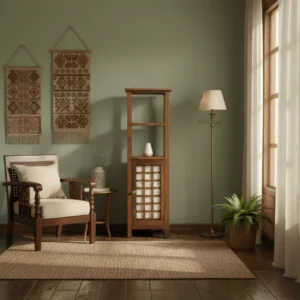 Adela open shelf capiz cabinet