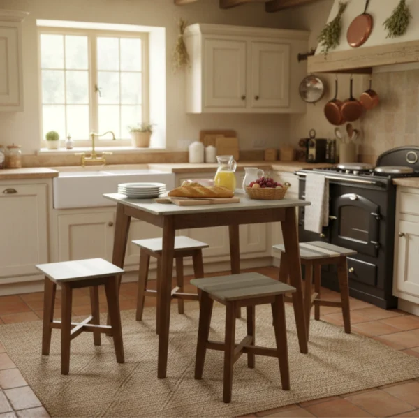 Beatrice breakfast table and stools